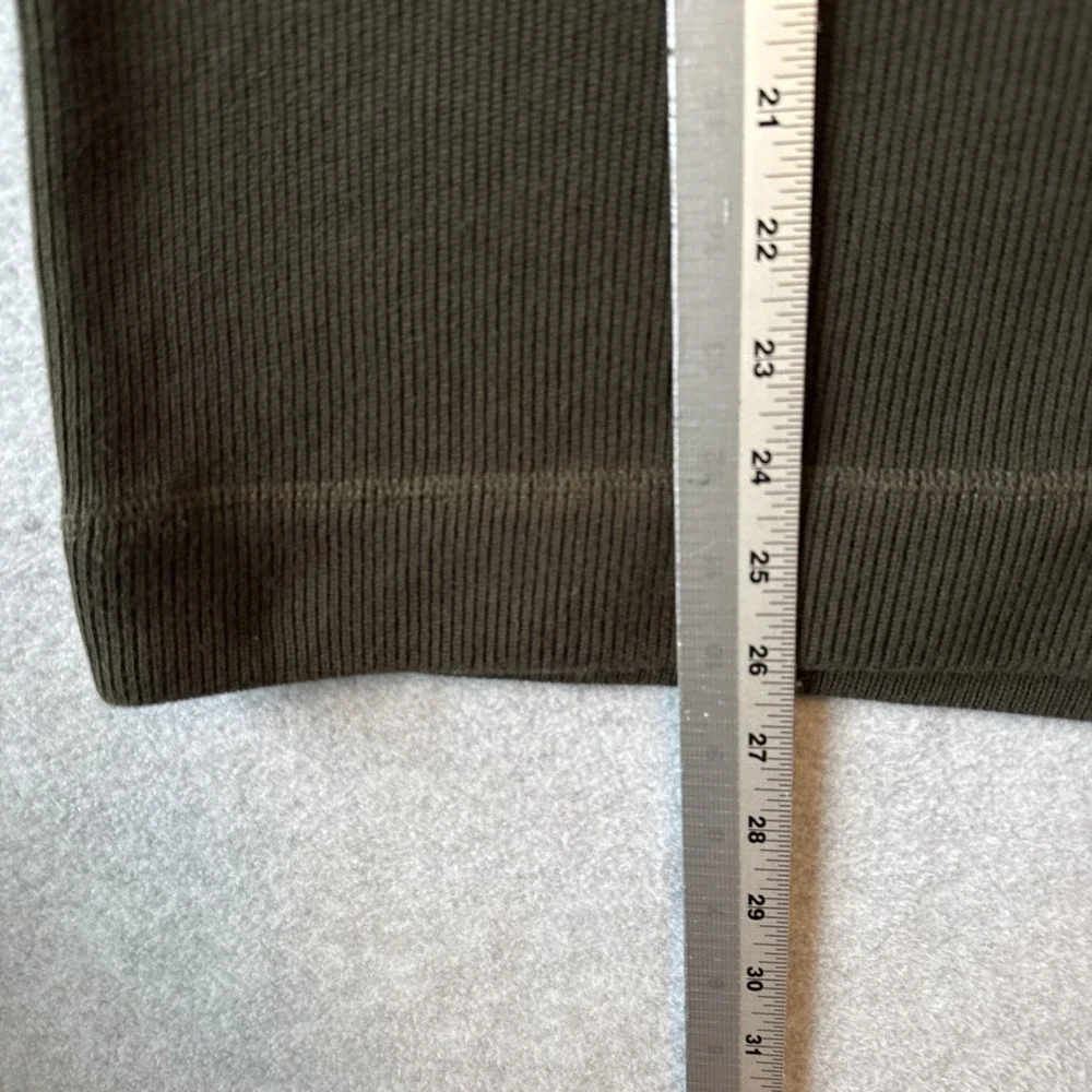 Banana Republic French Rib Turtleneck Sweater M Olive Green Cotton Knit Luxury